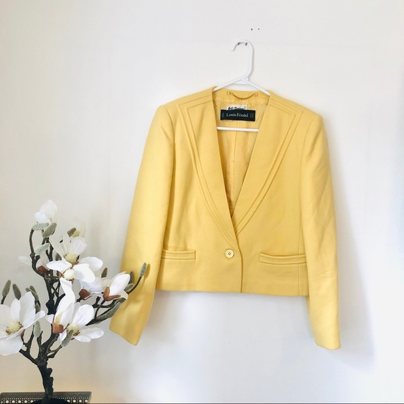 vintage Holt Renfrew boxy yellow blazer - Picture 1 of 8